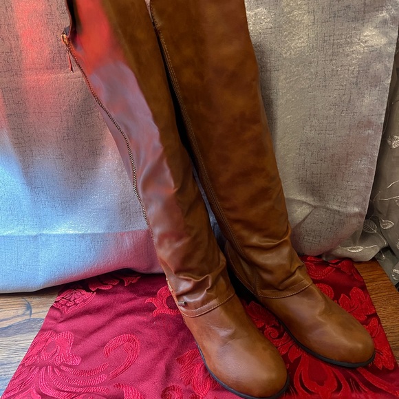 Vintage Brown Leather Fashion Boots Made In Brazil Size 42 With heels new - Picture 5 of 5
